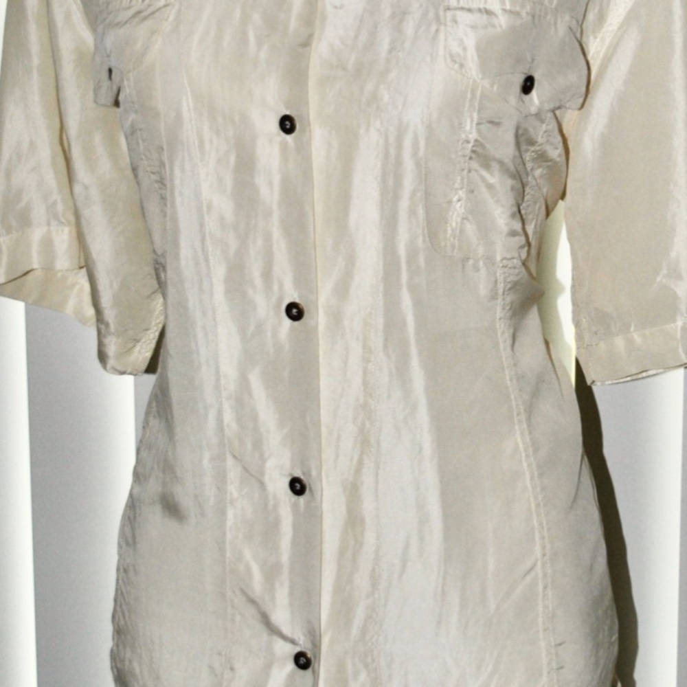 Vintage Late 80s Pure Silk Cream Shirt